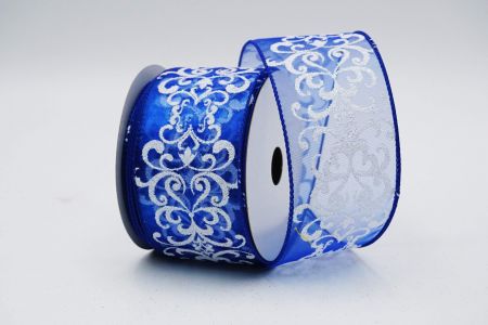 Glitter Swirl Sheer Wired Ribbon_KF7351GC-4-151_blue